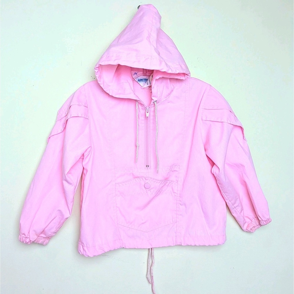 Vintage Arctic Racer Pink Pastel Windbreaker Anorak 1/4 Zip Jacket Toddler 3T